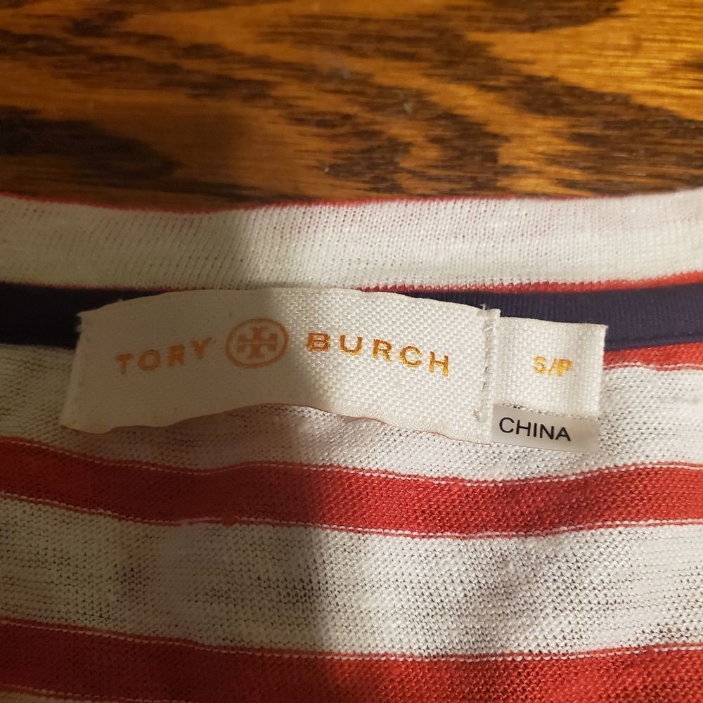 Tory Burch striped linen jerset tshirt red&white s - Picture 4 of 6